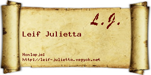 Leif Julietta névjegykártya
